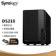 Synology DS218 2-bay quad-core NAS network storage server (no built-in hard drive)