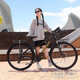 Forever Generación de energía interna de 24 velocidades con ligero Tour de larga distancia en bicicleta de montaña Bicicleta Aleación de aluminio 700C Bike Bike Bicycle de 24 velocidades 700C Aluminio Generación de energía de generación de energía Disc-Oro negro