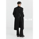 Earl Dowle [Long Over Knee/Down Bottom] Full Wool Coat 100% Men's Commuter Jacket 2024 Autumn and Winter New Midnight Black (Regular Style) XL (180)