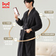 Catman Warm Plush Pajamas Men's Couple Pajamas Women's Autumn and Winter Striped Extra Long Warm Simple Bathrobe Gray