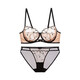 Odifen Underwear Feminine Lace Ultra-Thin Bra Set Embroidered Side Breast Collection Gift for Girlfriend XB2325