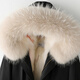 
Aoerrun Haining 2024 winter new fox fur coat women's parka coat real fur young high-end coat medium-length black shell colorful inner liner M 90-105Jin[Jin equals 0.5 kg]