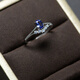 DL 1998 Tanzanite Natural Ring Blue Gemstone Women's S925 Silver Live Mouth Adjustable Big and Small Finger Style Three