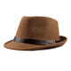 Shiniu Jazz Hut Herren Frühling und Sommer Neuer Sonnenschutzhut Top Hut Urlaub Strohhut mittleren und älterer Sommerhut Khaki Farbe One Size 56-58 cm