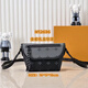 
ADJZART men's crossbody bag commuting bag presbyop men's postman bag men's riding cross-backpack youth shoulder bag personalized men's bag small black flower M12806 26.5*11*17