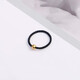 DR-FLVVS 18K gold small gold bean ring 999 gold gold transfer beads for male and female couples braided red rope shake 0.03g gold beads + black rope