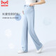 Cat man (MiiOW) maternity pants for summer thin ice silk wide-leg pants for wear loose and casual straight-size floor pants for summer blue L