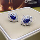 Guanpu Pavilion Fat Donglai's same style tanzanite earrings 3 carat tanzanite sapphire ring for women small and exquisite tanzanite blue earrings