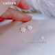 Lnieer999 Pure Silver Snowflake Earrings for Women Light Luxury Niche High-end Earrings 2025 New Hot Style Autumn and Winter Accessories Earrings 999 Pure Silver Snowflake Earrings Straight Needle Style