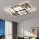 Lámpara de techo de colorismo Modern Simple 2025 Nuevo lámpara de sala de estar inteligente Combinación de la casa entera Combinación LED de tres dormitorios Luz de dos dormitorios YX1392 Negro 50 cm+60 vatios Luz de tres colores
