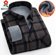Mengtejiao 2025 Plaid Winter Herren-Langarmhemd plus Samt Trendy Casual Hemd warme neue verdickte Zentimeter-Hemd 9909 l