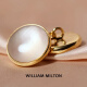 WILLIAM MILTON深海贝母法式袖扣链男轻奢双头纽扣配饰高端礼盒装 银色彩贝