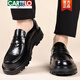 Cartelo Chaussures en cuir décontracté pour hommes pédales pour hommes pour l'été respirant commercial usure formelle épaisse semelle noire douce Love 2025 Nouveau modèle 22686 Black Four Seasons 40