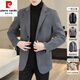 Pierre Cardin double-sided woolen blazer men's spring and autumn woolen woolen suit casual high-end winter new down coat dark gray 70 wool M 100-120Jin Jin equals 0.5 kg