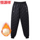 Hengyuanxiang middle-aged mother's winter clothing plus velvet thickened casual pants for middle-aged and elderly women high-waisted straight sherpa long pants