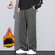 Vogelscheuche amerikanische trendige Arbeitshose für Männer im Herbst und Winter Neue losen Plüschsportarten Straight Casualhose Militärgrün Z9856 m
