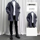 安初夏中长款夹克外套男士休闲套装春秋季痞帅气搭配修身衣服男装三件套 1591绿色外套 XL