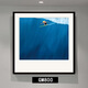 Linger Impression Niche Art Painting Nordic Style Small and Fresh Living Room Decoration Painting Restaurant Mural Blue Sea Landscape Hanging Painting GM795 50X50cm Single-Photos - Black Picture Frame
