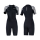 DIVE&SAIL3MM one-piece wetsuit for men and women, short-sleeved, long-sleeved, cold-proof, thickened thermal clothing, snorkeling suit, surfing suit, swimsuit, men's black short style L
