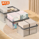 禧天龙（Citylong）桌面书本收纳盒7.8升中号白加厚高透化妆品收纳箱浴室厨房储物盒