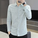 NUOMAO Camisa NUEVA Manga larga para hombres Slim y Evergrande Men's Shirt Fashion Casual Top Men 761 Green 170/L (105-125Jin [Jin equivale a 0.5 kg])