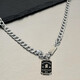 Qi Xiaomi Good Luck Nameplate Titanium Steel Necklace Men's Trendy Brand Cuban Chain Hip-Hop Niche High-end Men's Clavicle Chain Pendant Accessories Chain Length 50cm+5cm