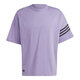 Adidas Clover T-shirt à manches courtes pour hommes 2025 Été Nouvelles vêtements de sport lâche rond coule décontracté à épaule basse supérieure demi-manche coton pur hr3291 violet s