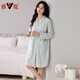 Yalu à manches longues à manches longues pour les femmes en été coton pur avec poitrine de poitrine cardigan simple pyjamas de printemps et d'automne vêtements de maison 2694 m (150-160 cm / 80-100jin [Jin est égal à 0,5 kg]))