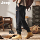 吉普（JEEP）美国正品Jeep高端纯棉美式束脚工装裤男士春夏宽松抽绳休闲哈伦裤 卡其色【商场同款】 XL 推荐150-165斤