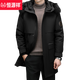 
Hengyuanxiang 2025 winter new down jacket for men's big fur collar parkae can take off the inner liner goose down jacket men's coat coat black 2XL