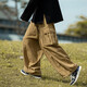 Katuchi Trendy Marke Retro Workwear Casual Hosen für Männer losen Winter Trendy, vielseitige, gerade große Hose für Männer Harem Hosen Khaki XL [Vorgeschlagen 120-140jin [Jin gleich 0,5 kg]]
