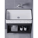Hongpai Salle de bain Petit appartement sans trou de trou de trou de lavage suspendu balcon ménage grand lavabo en céramique Space en aluminium Basin suspendu bassin à lavage