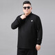 Fat big-size men's autumn and winter long-sleeved T-shirt loose lapel middle-aged men 300 Jin [Jin equals 0.5 kg] Add fat fat man plus velvet polo shirt <11980 models> Spring and autumn style/black 7XL recommended weight 240-250