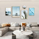 
Mohu (mohu) living room decoration painting sofa background wall mural modern simple landscape landscape painting TV wall high-end new style hanging paintings seaside landscape 15935 (including wall clock) art crystal porcelain group-black frame