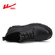 Pull back business casual shoes men's low-cut work shoes men's British lace-up leather shoes men 0650 black 42