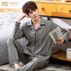 
Modal men's pajamas spring and autumn long sleeves set pure cotton youth loose plus fat size cotton autumn thin home clothing 9905 M