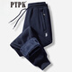 PTPK high-end embroidered Paul casual sports pants for men, loose autumn and winter new style, velvet thickened straight leg leggings sweatpants trendy 02 dark blue leggings (thickened) velvet XL 120-130Jin Jin is equal to 0.5 kg