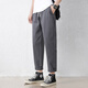 Wahre Vis Casual Hosen Herren Sommer Lose gerade schlanke Hosen 2025 Neue trendige trendige elastische Hose 9904 Dunkelgrau XL