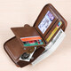 Maiweini Herren Brieftasche Kurzes Reißverschluss Brieftasche Anti-Diebstahl-Bürsten integrierter Kartenbeutel vertikaler Multifunktions-Casual Wallet-ID-Beutel Hellbraun braun