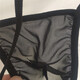 Men's underwear, large elastic waistband, transparent mesh thong, sexy T-pants briefs, one size 17, black