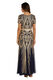 R&M Richards Adult Women's Sequined Long Evening Dress Navy Gold 18 Plus