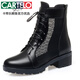 卡帝乐鳄鱼（CARTELO）马丁靴夏季薄款女2025年短靴真皮中跟网靴镂空单靴网纱凉靴夏女士 黑色 36