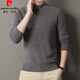 Hengyuanxiang 100% Cardigan Herbst und Winter verdickter halbhoher Hals Reißverschluss Pullover-Strick-Pullover schwarz grau 185
