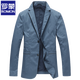 ROMON high-end casual suit men's spring, autumn and winter new style business suit jacket for young and middle-aged people, slim fit peacock blue L 175/92A