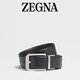 ZEGNA【七夕礼物】杰尼亚皮带黑色配深棕色商务通勤双面腰带/皮带3.5CM 黑色/深棕色 110cm（3尺3）