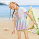 PULASSI swimsuit for children and girls one-piece skirt type sun protection quick-drying 2025 new seaside beach skirt swimsuit Mermaid 110 (110-120cm) recommended 36Jin Jin equals 0.5kg -44Jin Jin equals 0.5kg