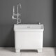 Moen (MOEN) balcony washing mop pool ceramic with faucet hole integrated high foot household bathroom mop pool floor basin trough large 13751X35 console + seating universal single cooling