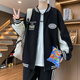Chaqueta adolescente Boledi Adolescente Guardia de secundaria de 12-15 años Top de ropa grande de moda Big Chain Big Children tendencia WY7310 Green (Single Coat) Spring y Autumn Style 170 (XL) 110-130Jin [Jin equivale a 0.5 kg]