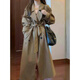 
GARNUO khaki windbreaker jacket for women mid-length 2025 new spring and autumn small high-end silhouette casual coat khaki S[80-110Jin[Jin equals 0.5 kg]]