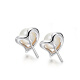 Chow Tai Fook Heart Shaped 925 Silver Pearl Stud Earrings AQ32583